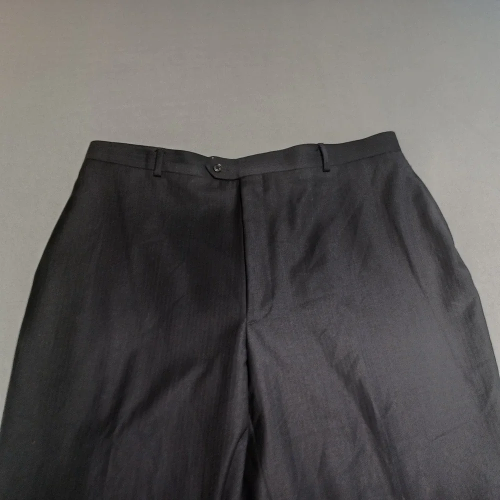 Wilke-Rodriguez Mens 40x30 Wool Suit Pants Charcoal Gray Dress‎ Trousers Cuffed